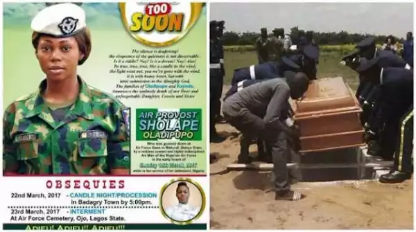 Air Force Personnel Murdered By Her Jealous Lover Buried In Lagos (Photos)